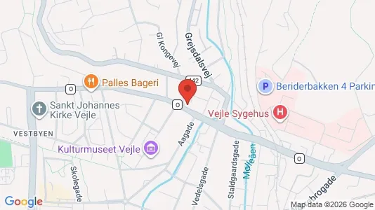 Lejligheder til leje i Vejle Centrum - kort over placeringen