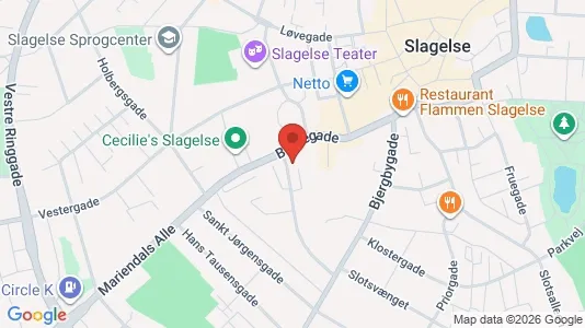Lejligheder til leje i Slagelse - kort over placeringen
