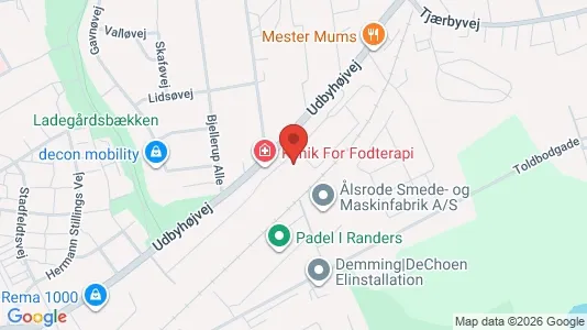 Lejligheder til leje i Randers NØ - kort over placeringen