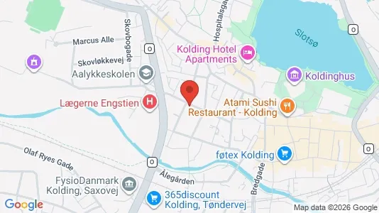 Lejligheder til leje i Kolding - kort over placeringen