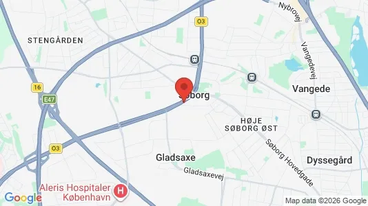 Huse til leje i Søborg - kort over placeringen