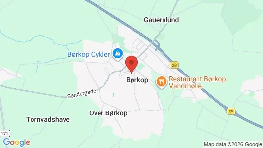 Huse til leje i Børkop - kort over placeringen