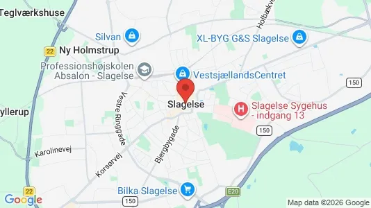 Huse til leje i Slagelse - kort over placeringen