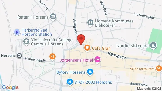 Lejligheder til leje i Horsens - kort over placeringen