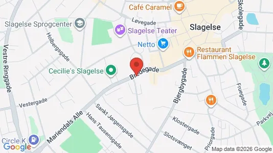 Lejligheder til leje i Slagelse - kort over placeringen
