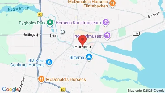 Huse til leje i Horsens - kort over placeringen