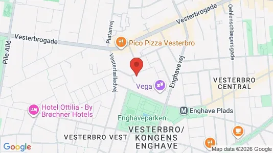 Lejligheder til leje i Vesterbro - kort over placeringen