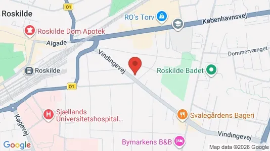 Lejligheder til leje i Roskilde - kort over placeringen