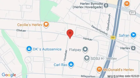 Lejligheder til leje i Herlev - kort over placeringen