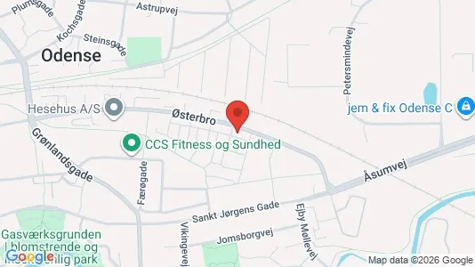 Lejligheder til leje i Odense C - kort over placeringen