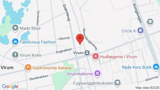 Værelser til leje i Virum - kort over placeringen
