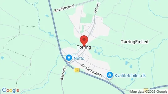 Huse til leje i Tørring - kort over placeringen
