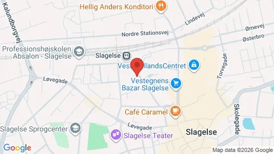 Lejligheder til leje i Slagelse - kort over placeringen