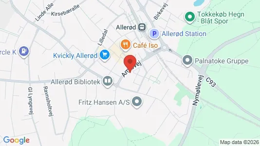 Lejligheder til leje i Allerød - kort over placeringen