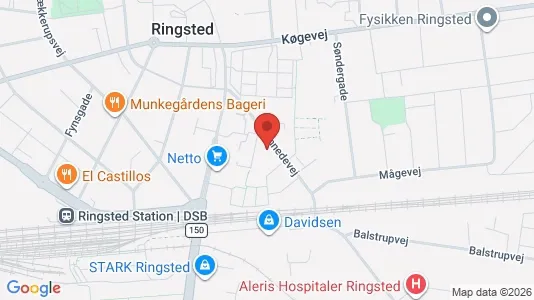 Lejligheder til leje i Ringsted - kort over placeringen
