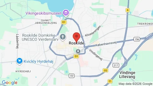 Huse til leje i Roskilde - kort over placeringen