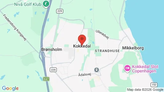 Huse til leje i Kokkedal - kort over placeringen