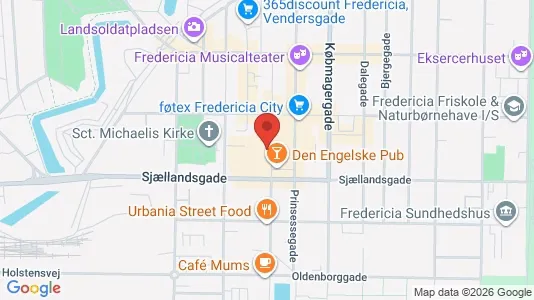 Lejligheder til leje i Fredericia - kort over placeringen