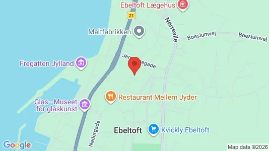 Lejligheder til leje i Ebeltoft - kort over placeringen