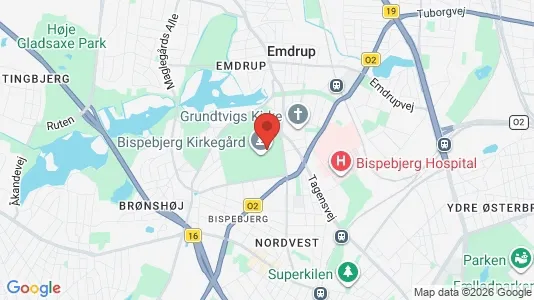 Værelser til leje i København NV - kort over placeringen