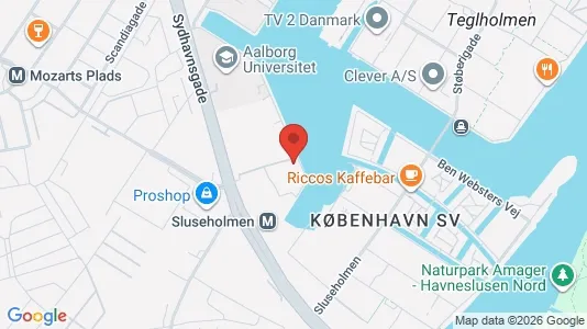 Lejligheder til leje i København SV - kort over placeringen