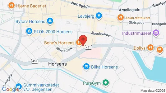 Lejligheder til leje i Horsens - kort over placeringen
