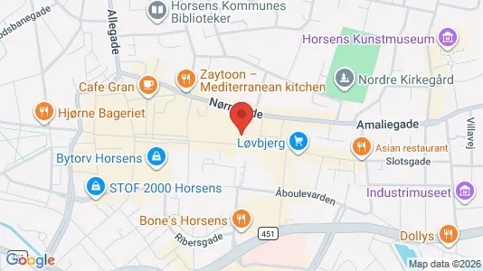 Lejligheder til leje i Horsens - kort over placeringen