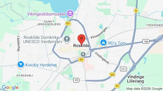 Huse til leje i Roskilde - kort over placeringen