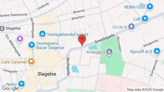 Lejligheder til leje i Slagelse - kort over placeringen