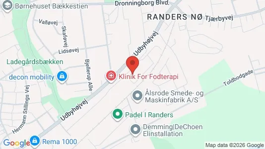 Lejligheder til leje i Randers NØ - kort over placeringen