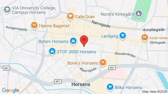 Lejligheder til leje i Horsens - kort over placeringen