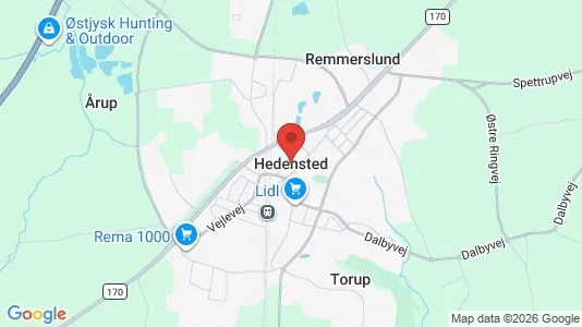 Huse til leje i Hedensted - kort over placeringen