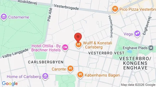 Lejligheder til leje i Vesterbro - kort over placeringen