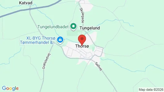 Lejligheder til leje i Thorsø - kort over placeringen