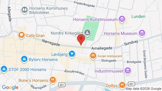 Lejligheder til leje i Horsens - kort over placeringen