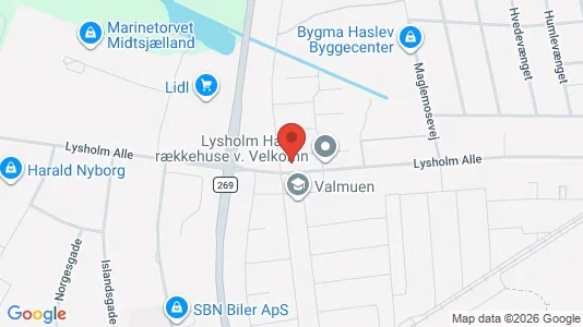 Lejligheder til leje i Haslev - kort over placeringen