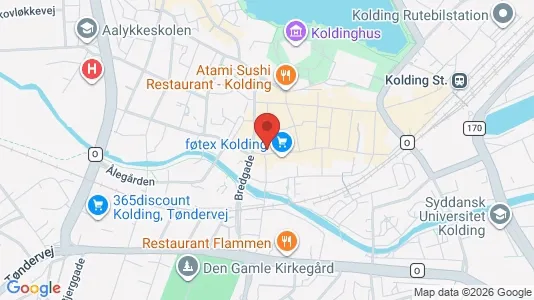 Lejligheder til leje i Kolding - kort over placeringen