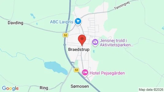 Lejligheder til leje i Brædstrup - kort over placeringen