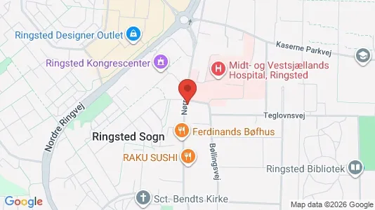 Lejligheder til leje i Ringsted - kort over placeringen
