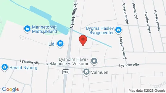 Lejligheder til leje i Haslev - kort over placeringen