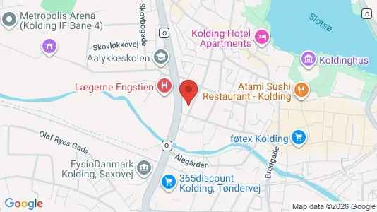 Lejligheder til leje i Kolding - kort over placeringen
