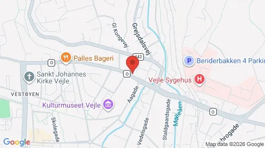 Lejligheder til leje i Vejle Centrum - kort over placeringen