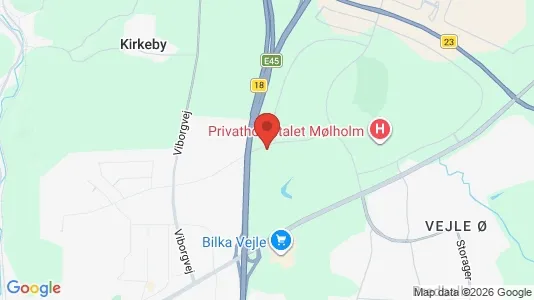 Huse til leje i Vejle Centrum - kort over placeringen