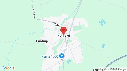 Huse til leje i Hornslet - kort over placeringen