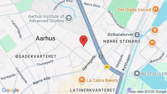 Lejligheder til leje i Århus C - kort over placeringen
