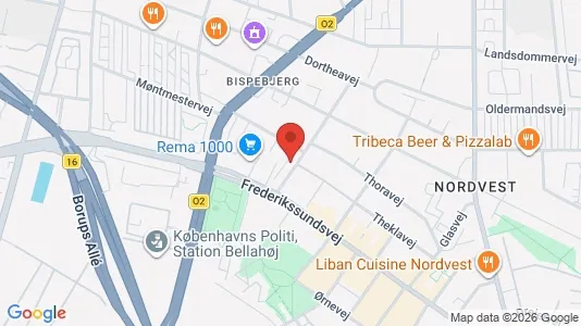 Lejligheder til leje i København NV - kort over placeringen