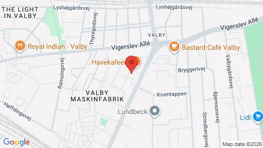 Lejligheder til leje i Valby - kort over placeringen