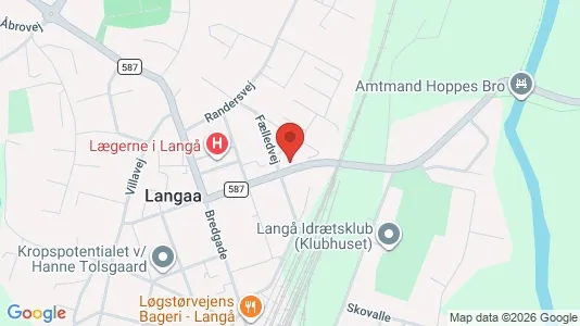 Lejligheder til leje i Langå - kort over placeringen