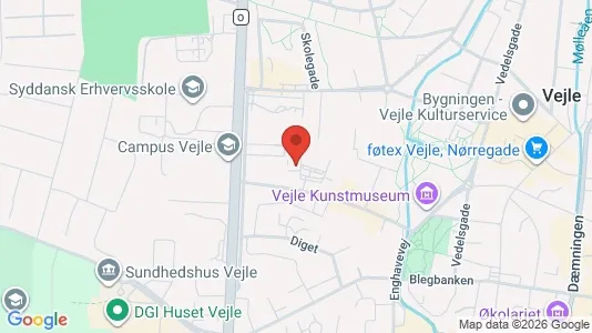 Lejligheder til leje i Vejle Centrum - kort over placeringen