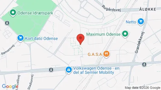 Lejligheder til leje i Odense V - kort over placeringen